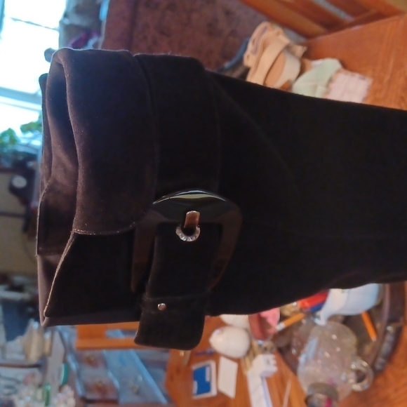 GW Suede Over The Knee Wedge Boots Made In Spain - Picture 3 of 8